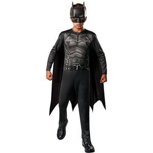 NEW The Batman Halloween Costume DC Rubies Boys Medium 8 Jumpsuit Cape Mask